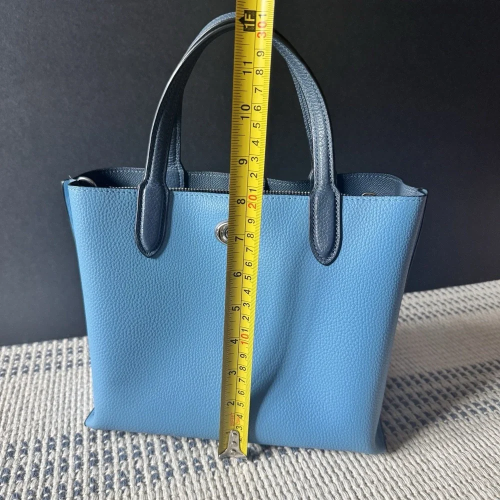 NWT COACH Willow 24 Tote Pool Multi Blue Silver Tone Hardware Leather C8561